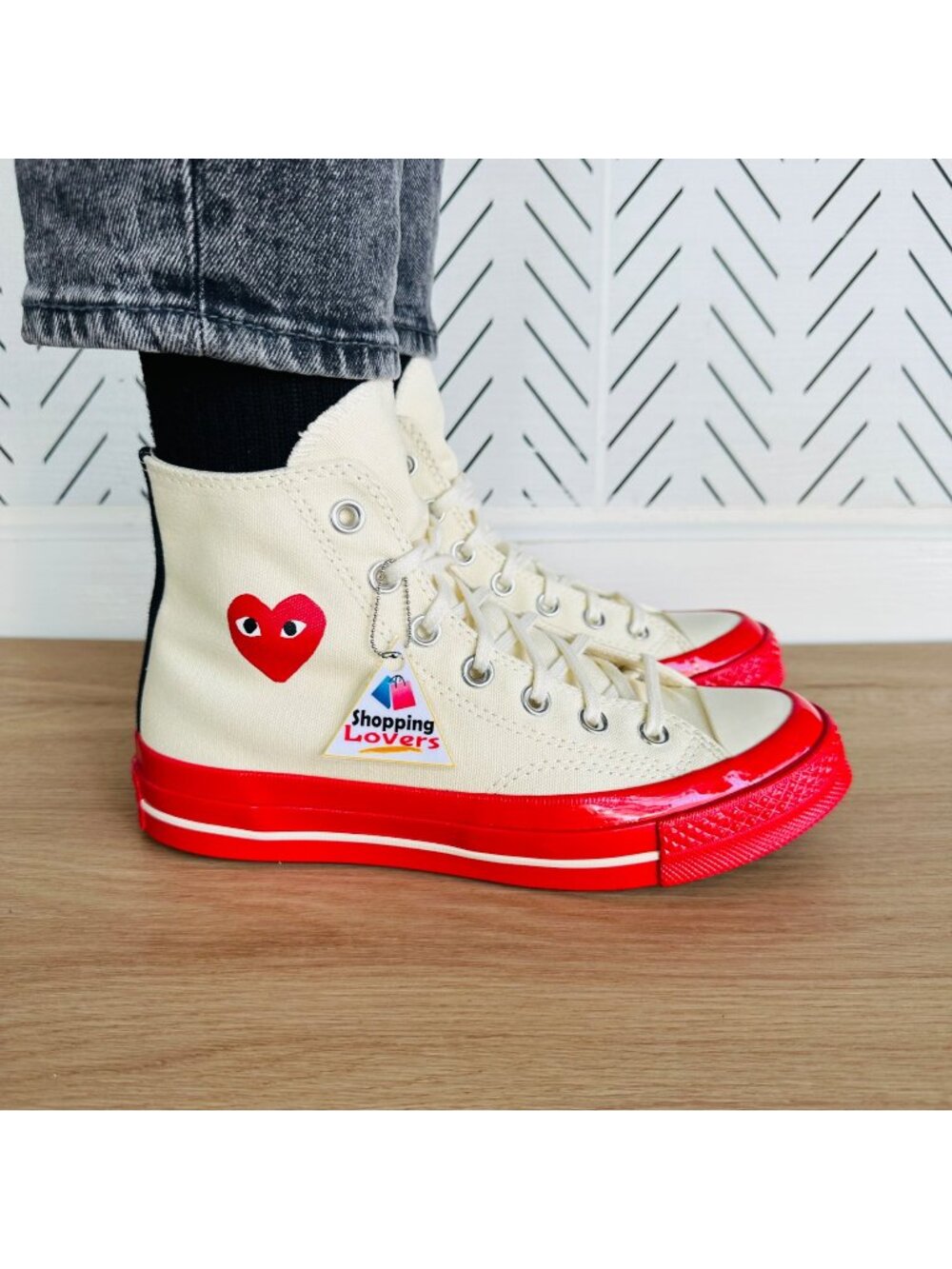 ❤️Converse Chuck 70 Hi Comme des Garcons PLAY 4 Mens Shoes Pristine Red A01794C
